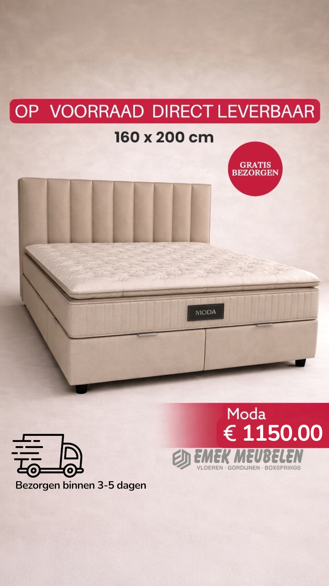 Moda Boxspring met opbergruimte