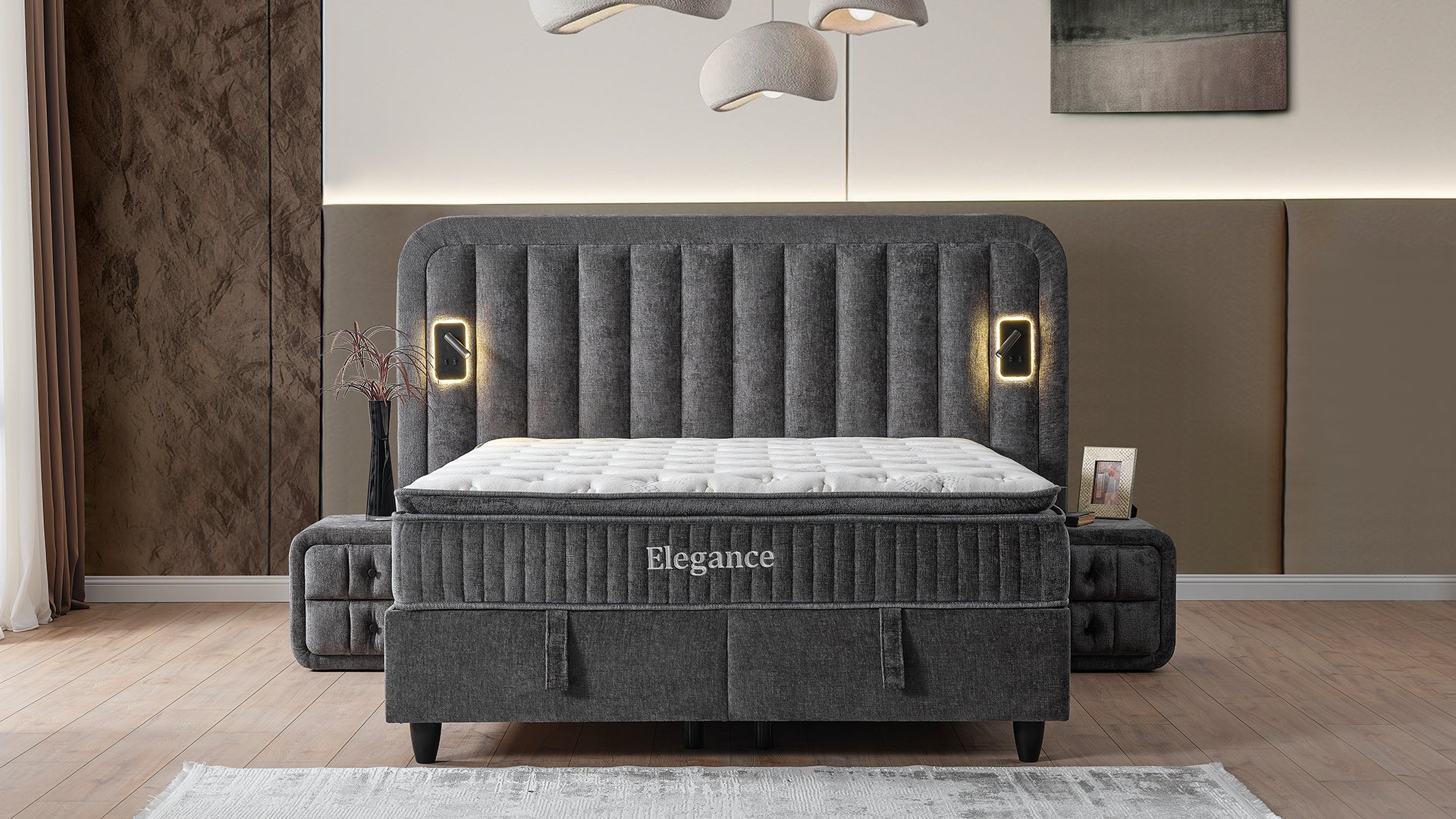 Elegance Boxspring met opbergruimte black